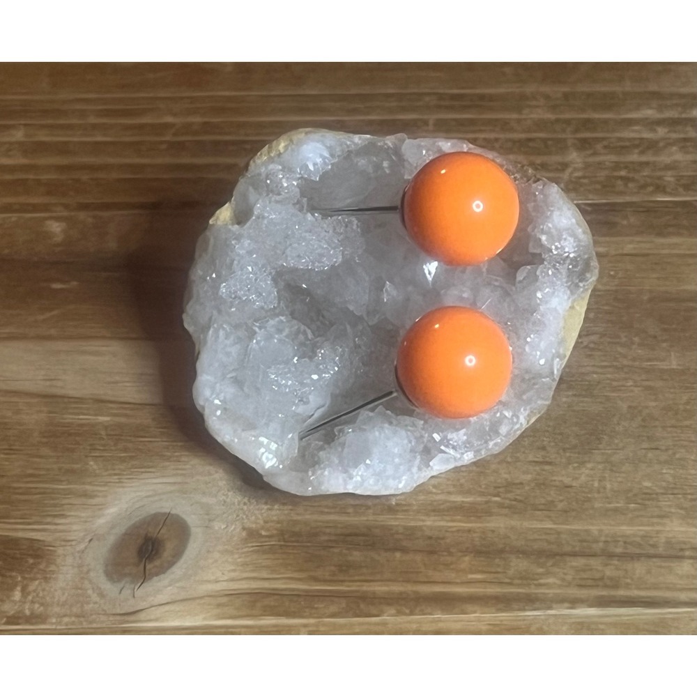 Orange Round Stud Resin Earrings-Party, Rave, Chic, fun, Festival, Gift -New